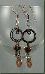 ear mixed metal circles heart